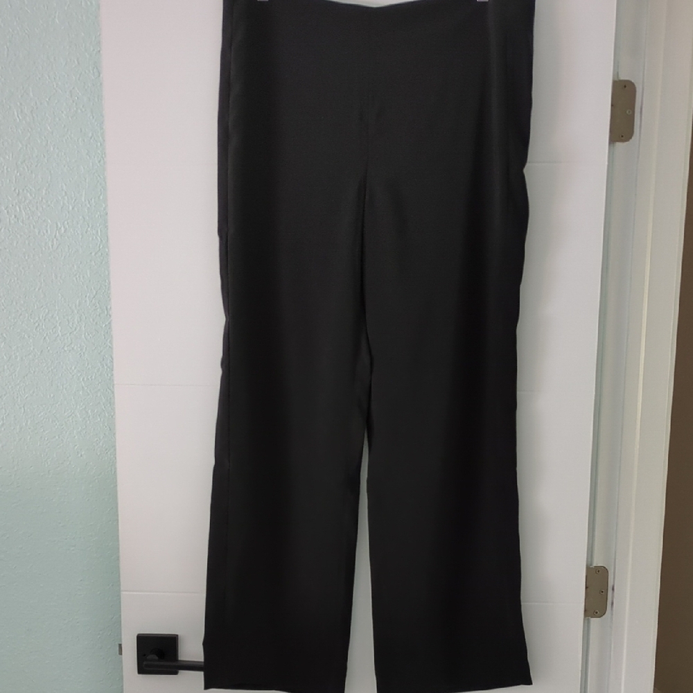 Chico's Black Label Bottom Crepe Flow Classic Career Black Women's Pants Sz 16